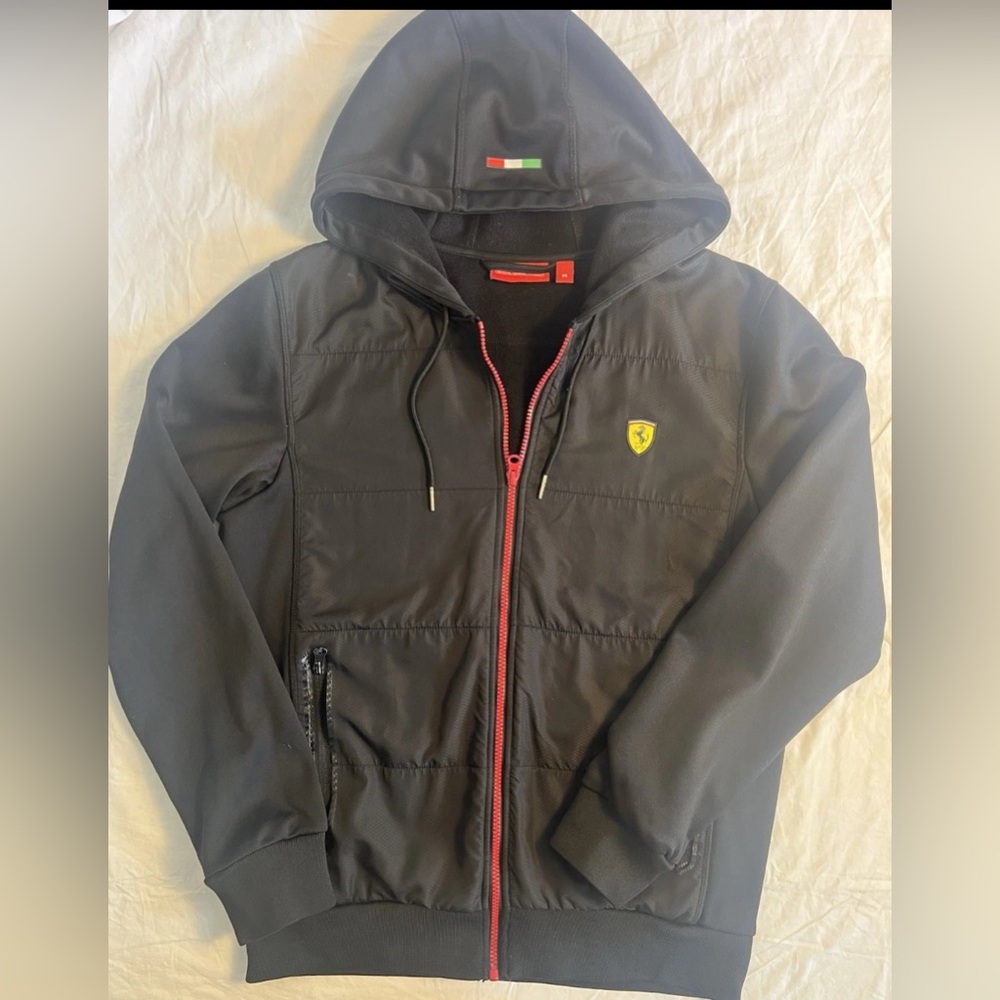 Ferrari Scuderia official Lifestyles Jacket Women Black Full Zip Up Hooded M - Picture 4 of 12